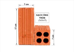 Gạch Ống Loại A 70x70x170mm (Tròn)