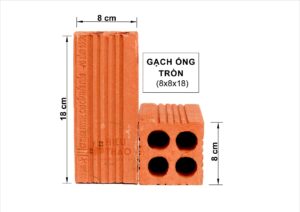 Gạch Ống Loại A 80x80x180mm (Tròn)