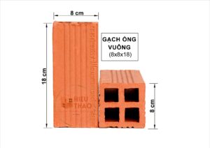 Gạch Ống Loại A 80x80x180mm (Vuông)